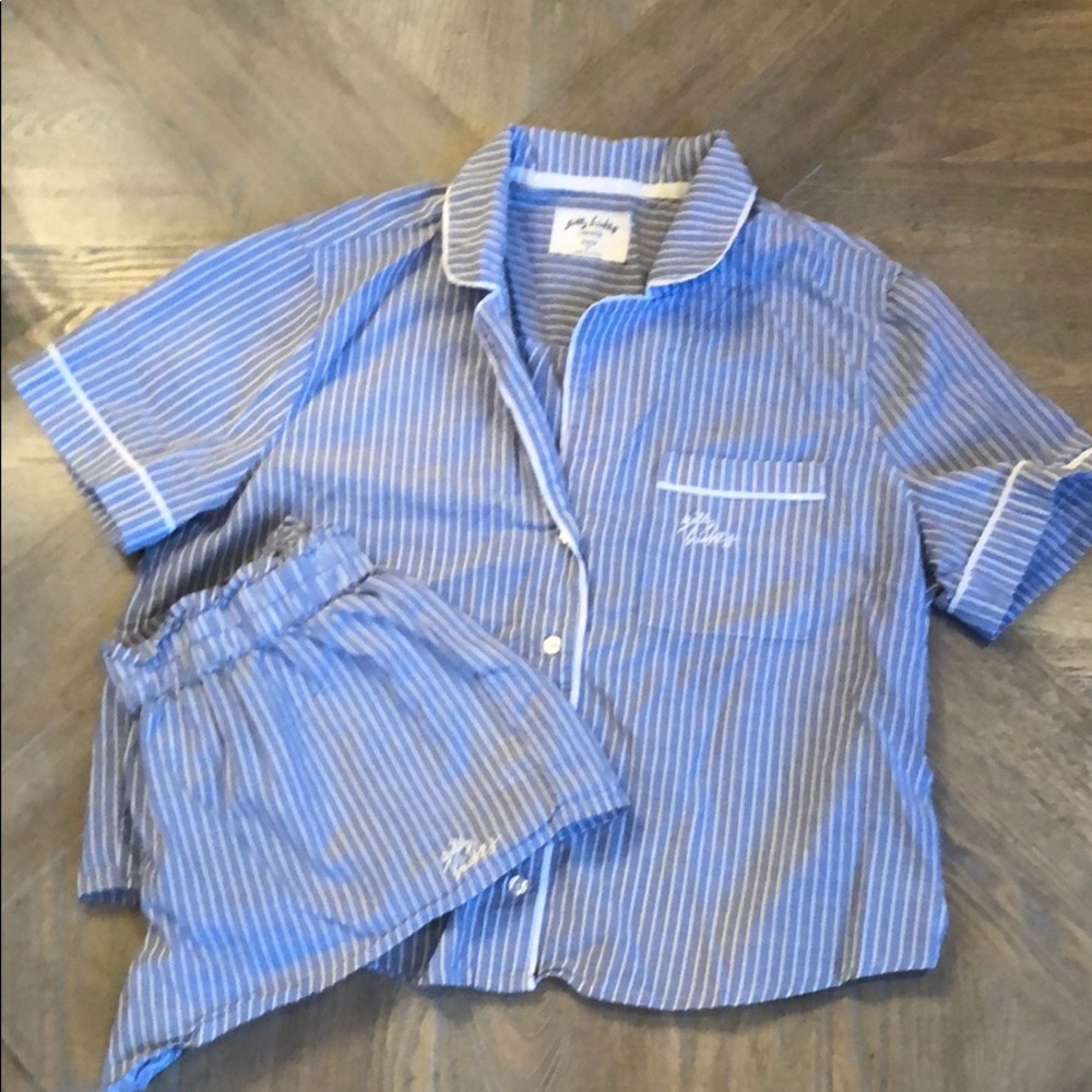 Hollister Two Piece Pinstripe Pajamas Size Small